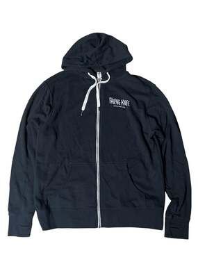 Independent Trading Company Sweater Mens M Black Full Zip Hooded Logo Casual